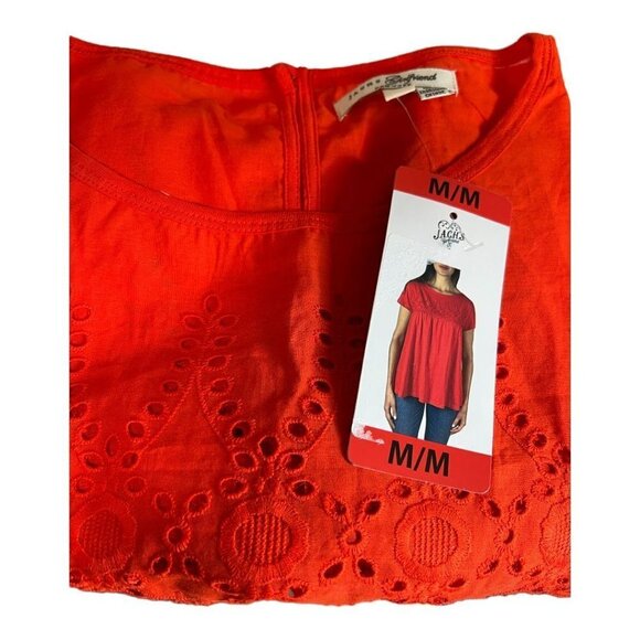 NEW Jachs Girlfriend Red Short Sleeved Blouse - Picture 6 of 7